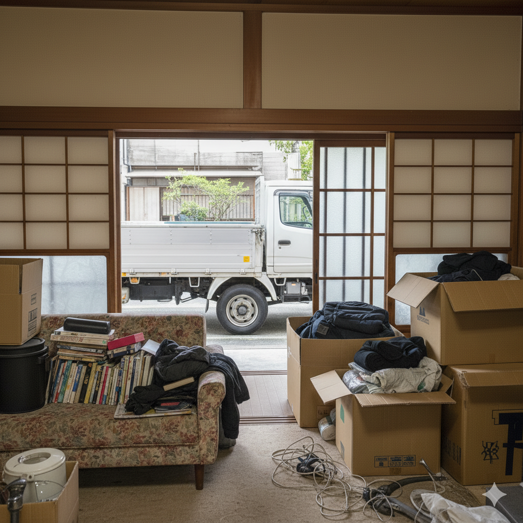 アイプロが実施しているサービスの一つ。不用品回収の紹介画像。